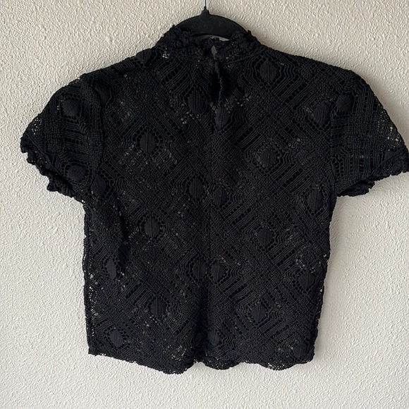 Zara Black lace Top Size small - Picture 6 of 7